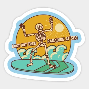 Lost but free paradise at sea Sticker